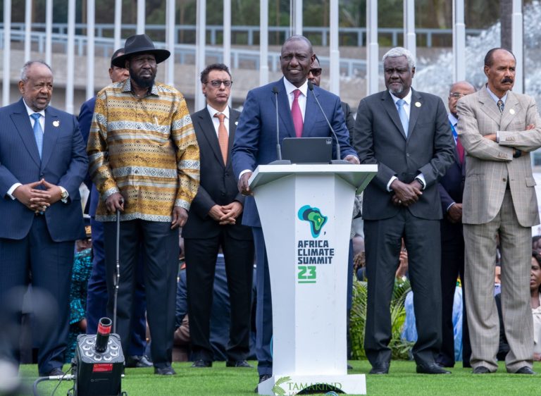 African Union heads of state during the Nairobi Declaration on Climate Change at the Africa Climate Summit 2023